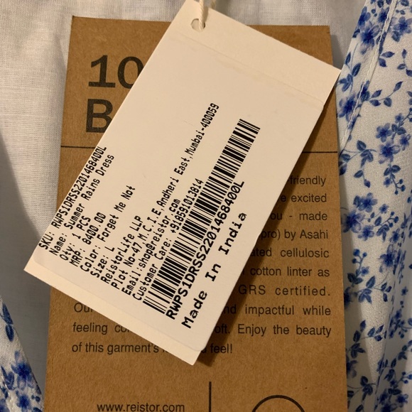 Madewell x Reistor Summer Rains Dress - Forget Me Not - Size Large - Picture 8 of 8